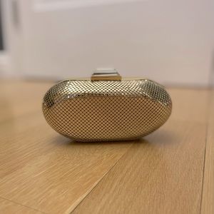 Whiting & Davis Vintage Hard Case Gold Clutch Purse